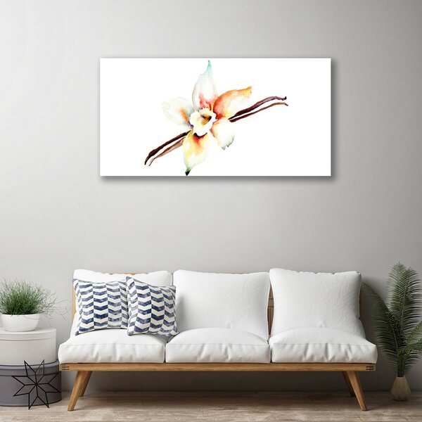 Tablou pe panza canvas Flower Art Alb Brun Roșu
