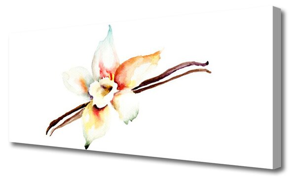 Tablou pe panza canvas Flower Art Alb Brun Roșu