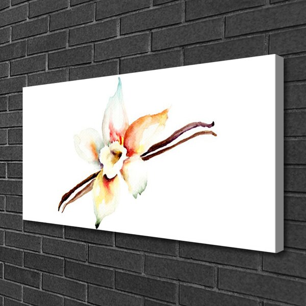 Tablou pe panza canvas Flower Art Alb Brun Roșu