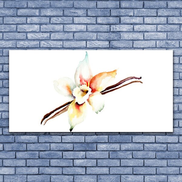 Tablou pe panza canvas Flower Art Alb Brun Roșu