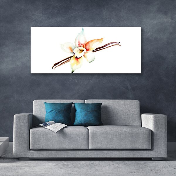 Tablou pe panza canvas Flower Art Alb Brun Roșu