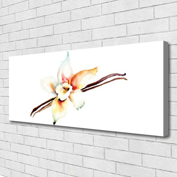 Tablou pe panza canvas Flower Art Alb Brun Roșu