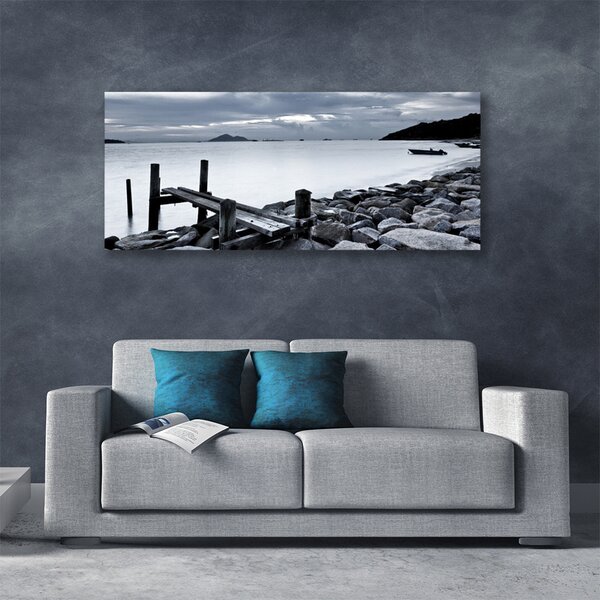 Tablou pe panza canvas Sea Beach Peisaj pietre gri