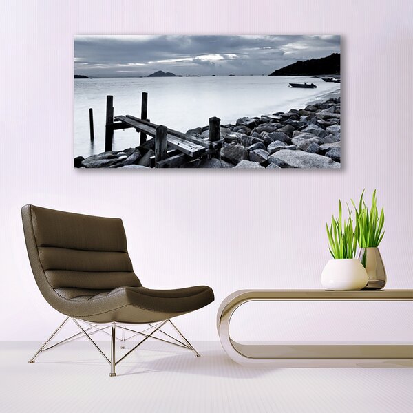 Tablou pe panza canvas Sea Beach Peisaj pietre gri