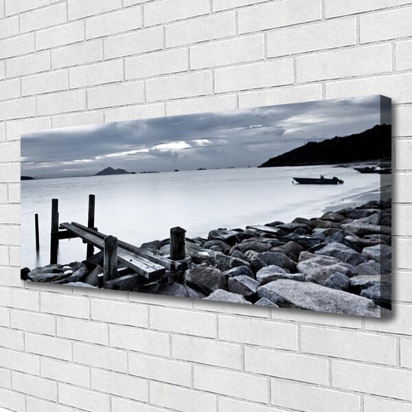 Tablou pe panza canvas Sea Beach Peisaj pietre gri