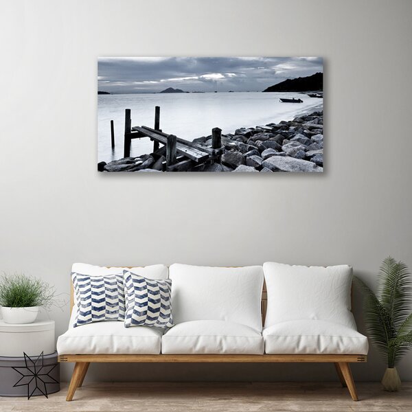 Tablou pe panza canvas Sea Beach Peisaj pietre gri