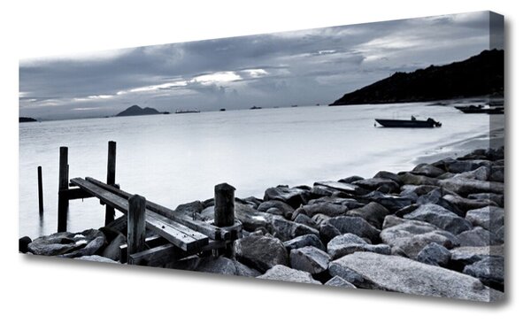 Tablou pe panza canvas Sea Beach Peisaj pietre gri
