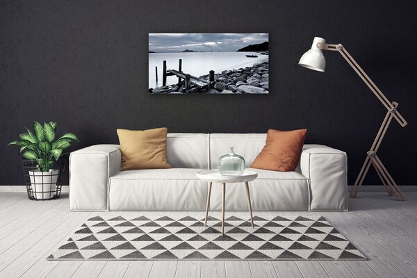 Tablou pe panza canvas Sea Beach Peisaj pietre gri