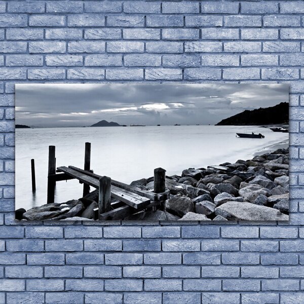 Tablou pe panza canvas Sea Beach Peisaj pietre gri