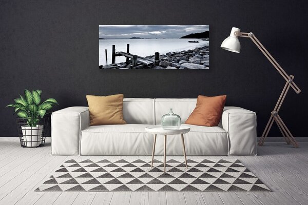 Tablou pe panza canvas Sea Beach Peisaj pietre gri