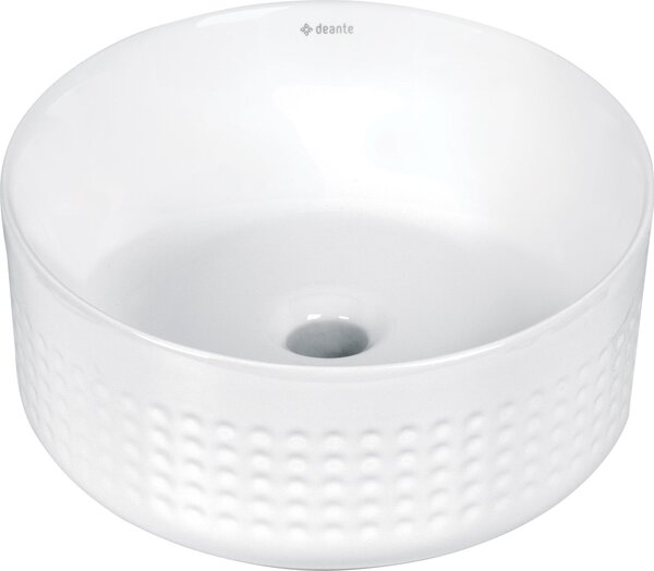 Deante Silia Hexa lavoar 36x36 cm rotund de blat alb luciu CDX_6U3S
