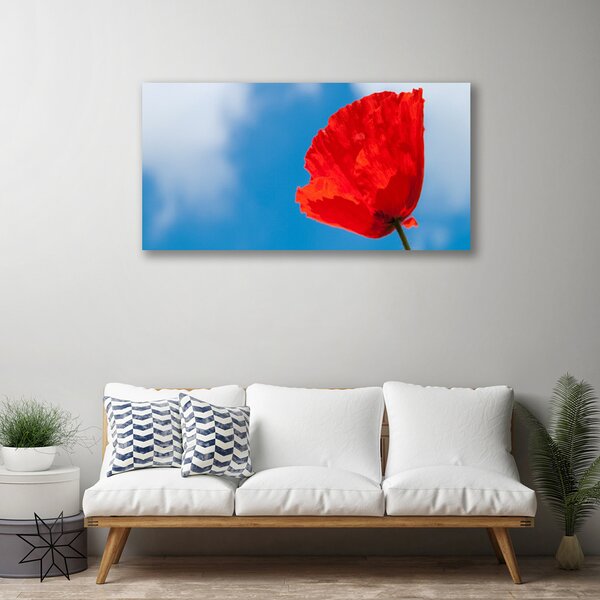 Tablou pe panza canvas Tulip Floral Roșu Albastru