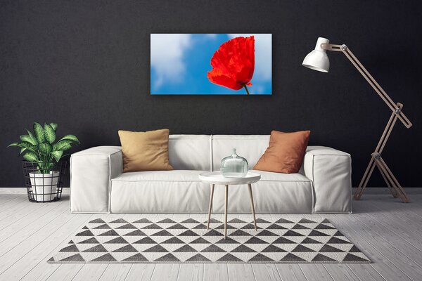 Tablou pe panza canvas Tulip Floral Roșu Albastru