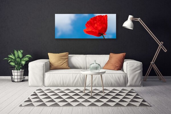 Tablou pe panza canvas Tulip Floral Roșu Albastru