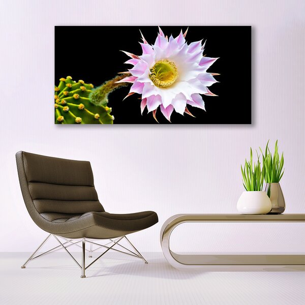 Tablou pe panza canvas Flori Floral Roz Alb Galben Verde