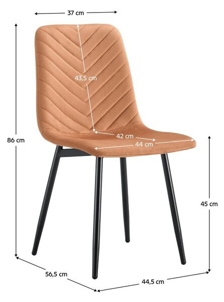 Scaun de sufragerie Rameta 2 (teracotă + negru) . 1096927