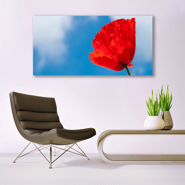 Tablou pe panza canvas Tulip Floral Roșu Albastru