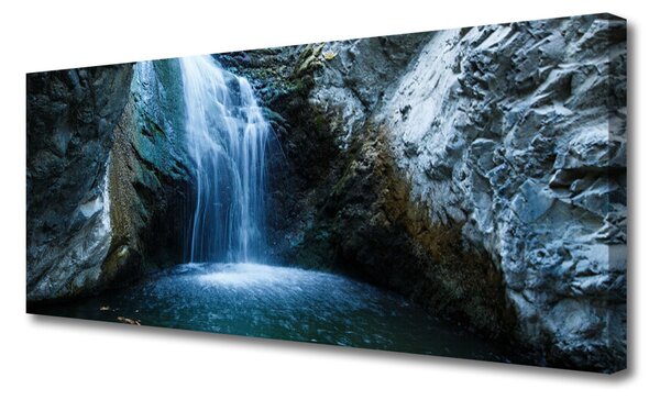 Tablou pe panza canvas Watterfall Natura Gri Albastru