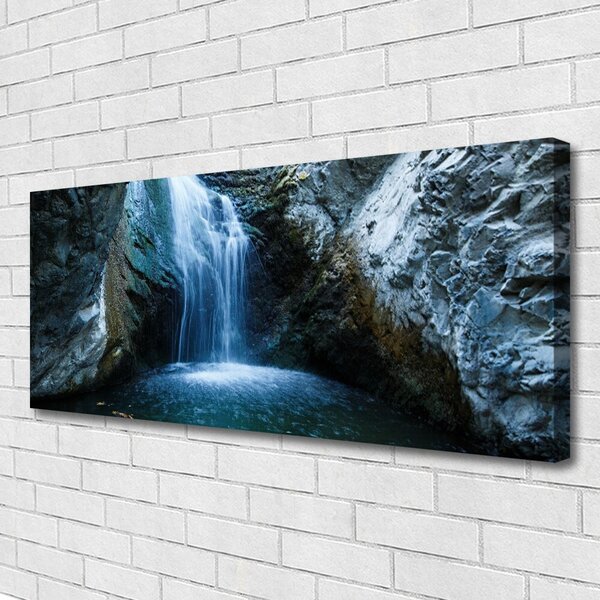 Tablou pe panza canvas Watterfall Natura Gri Albastru