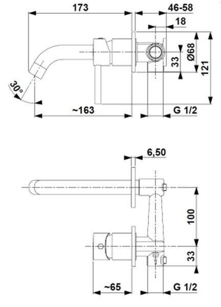 KFA Armatura Moza baterie lavoar ascuns cupru 5039-810-34