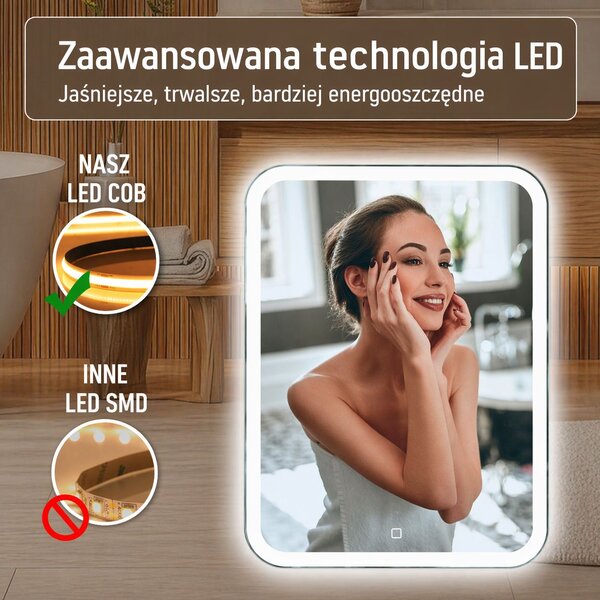 Venti Prima oglindă 50x70 cm dreptunghiular cu iluminare 5905951180106