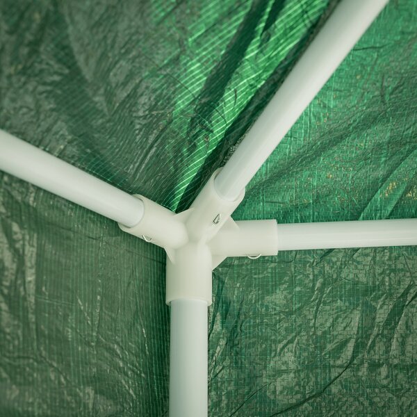 KONDELA Pavilion cort pentru grădină, 3,9x2,5x3,9m, verde / alb, RINGE TIP 1 6 laturi