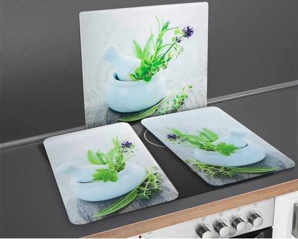 Protecție din sticlă pentru peretele de lângă aragaz Wenko Herb, 50 x 56 cm