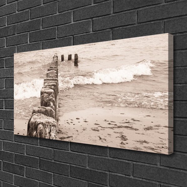 Tablou pe panza canvas Sea Beach Arhitectura Sepia