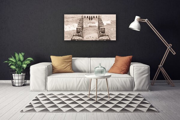 Tablou pe panza canvas Ocean Beach Arhitectura Sepia