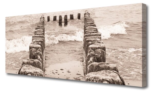 Tablou pe panza canvas Ocean Beach Arhitectura Sepia