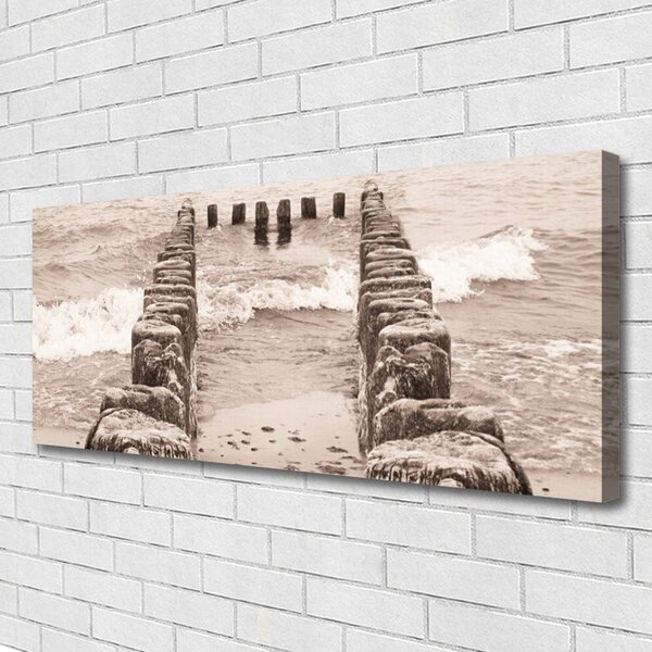 Tablou pe panza canvas Ocean Beach Arhitectura Sepia