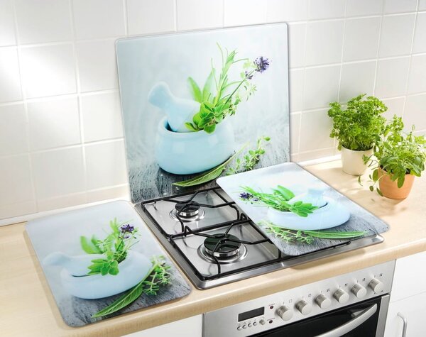 Protecție din sticlă pentru peretele de lângă aragaz Wenko Herb, 50 x 56 cm