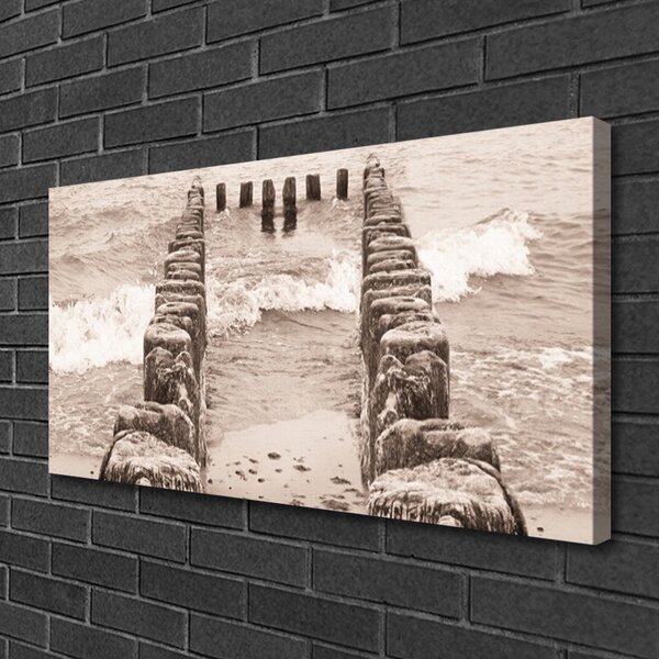 Tablou pe panza canvas Ocean Beach Arhitectura Sepia