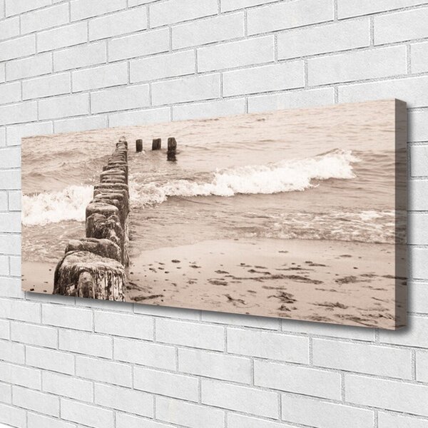 Tablou pe panza canvas Sea Beach Arhitectura Sepia