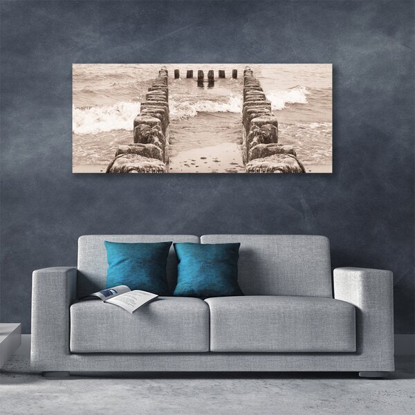 Tablou pe panza canvas Ocean Beach Arhitectura Sepia
