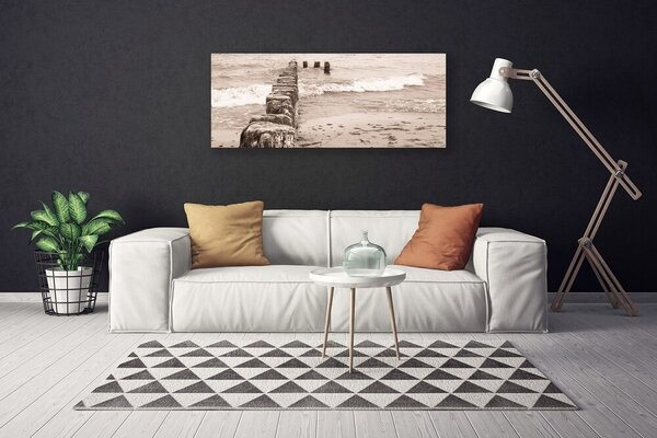Tablou pe panza canvas Sea Beach Arhitectura Sepia