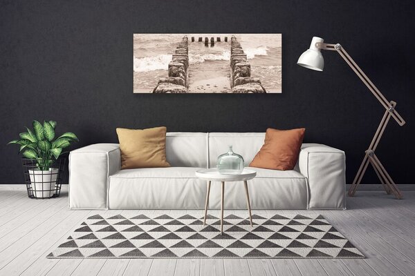 Tablou pe panza canvas Ocean Beach Arhitectura Sepia
