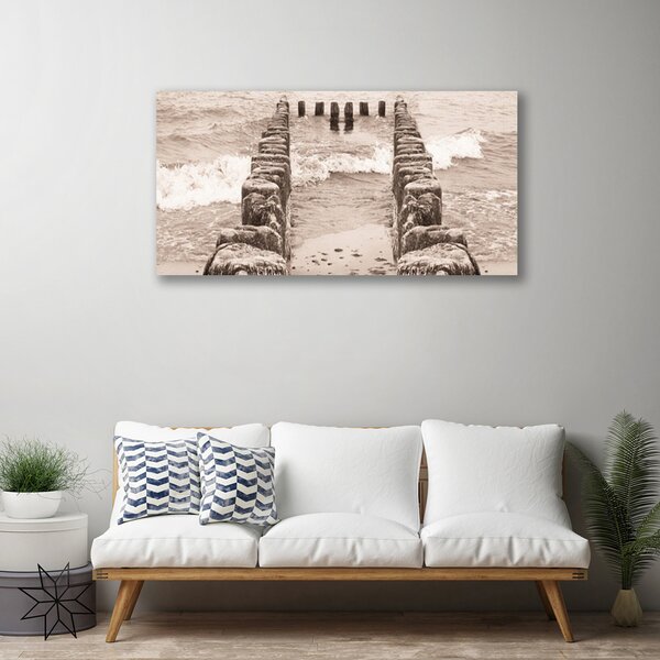 Tablou pe panza canvas Ocean Beach Arhitectura Sepia