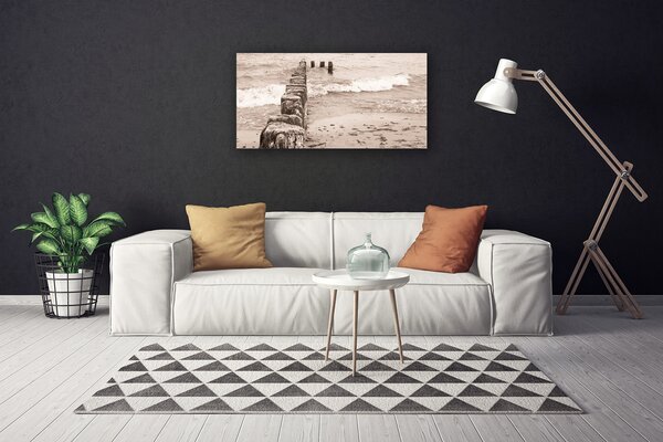 Tablou pe panza canvas Sea Beach Arhitectura Sepia