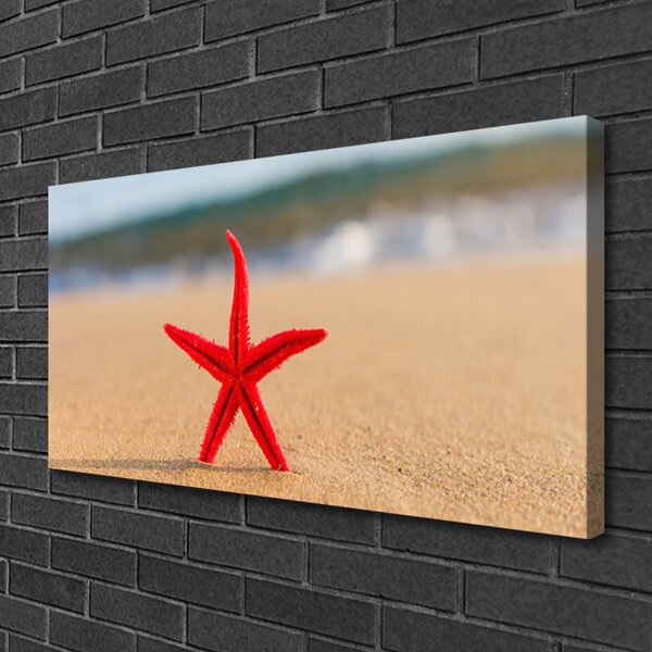 Tablou pe panza canvas Plaja Starfish Art Red