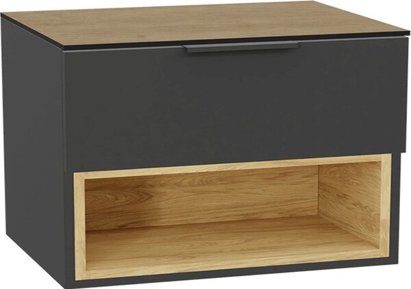 Excellent Tuto 2.0 corp dulap 80x46.5x50 cm sub chiuveta pe perete gri-stejar MLEX.2171.800.GRBL