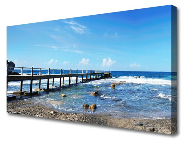 Tablou pe panza canvas Ocean Beach Peisaj albastru