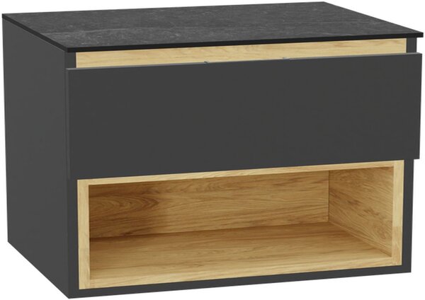Excellent Tuto 2.0 corp dulap 80x46.5x50 cm sub chiuveta pe perete gri-stejar MLEX.2171.800.GRBL