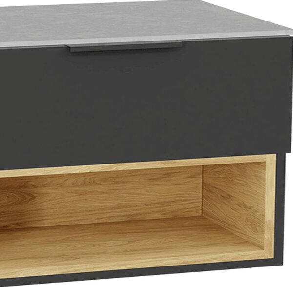 Excellent Tuto 2.0 corp dulap 80x46.5x50 cm sub chiuveta pe perete gri-stejar MLEX.2171.800.GRBL