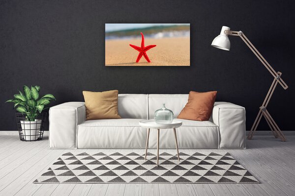 Tablou pe panza canvas Plaja Starfish Art Red