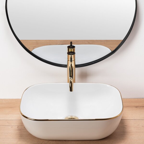 Lavoar pentru blat Rea Belinda Auriu Gold Edge