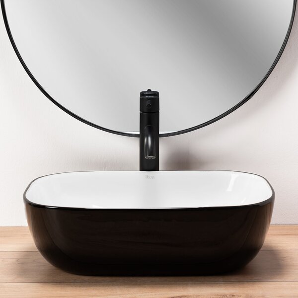 Lavoar pentru blat Rea Belinda Alb Negru White Black
