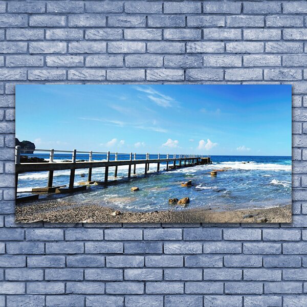 Tablou pe panza canvas Ocean Beach Peisaj albastru
