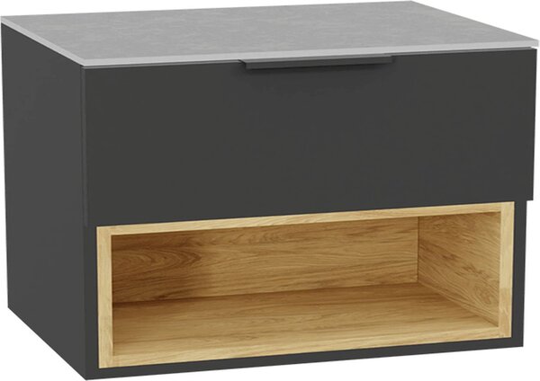 Excellent Tuto 2.0 corp dulap 80x46.5x50 cm sub chiuveta pe perete gri-stejar MLEX.2171.800.GRBL
