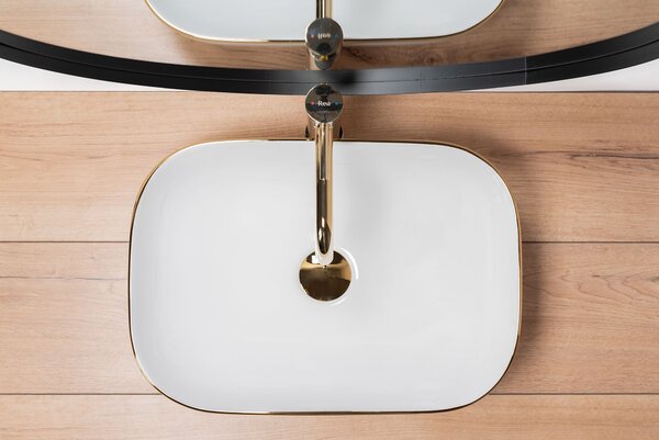Lavoar pentru blat Rea Belinda Auriu Gold Edge